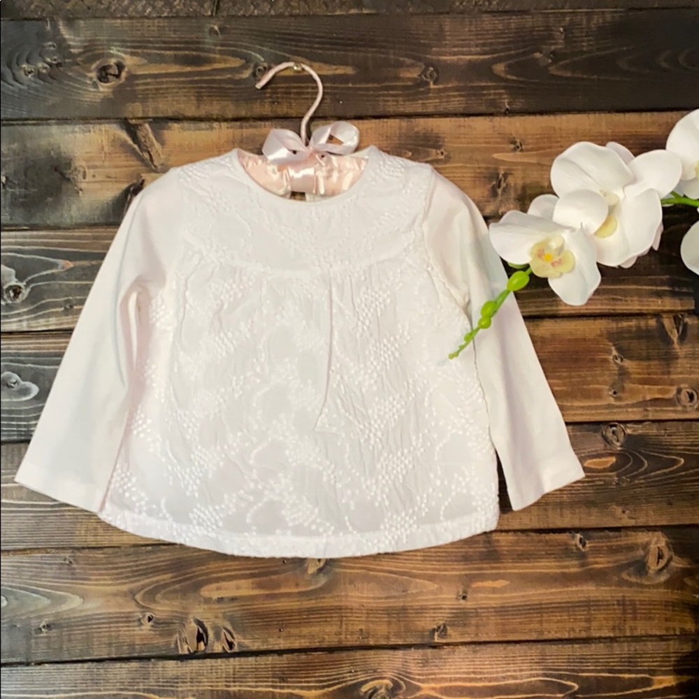 🦋🌸Zara babyGIrl 🌸 white long sleeve shirt